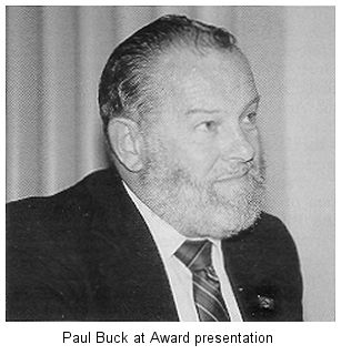 Photo of Paul Buck at award presentation